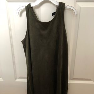 Green velvet tank top flowy dress